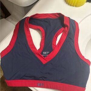 SET Active Navy and Red Sports Bra